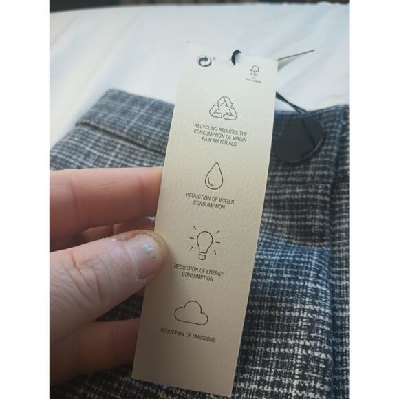 Zara Black and White Checkered Wide Leg Pants - Picture 3 of 7